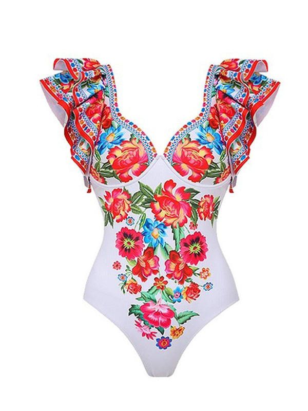 Mexico Floral Print One-piece Swimsuit