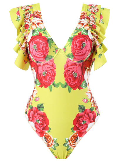 Mexico Floral Print One-piece Swimsuit